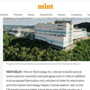 美光科技计划在印度设立更多芯片部门，推动全球半导体产业布局